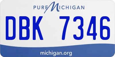 MI license plate DBK7346