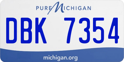 MI license plate DBK7354
