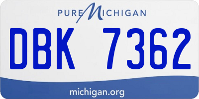 MI license plate DBK7362
