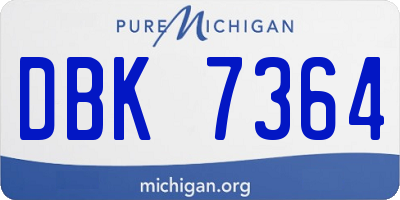 MI license plate DBK7364