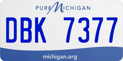 MI license plate DBK7377