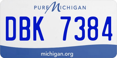 MI license plate DBK7384
