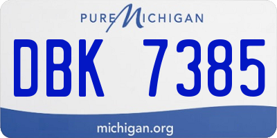 MI license plate DBK7385