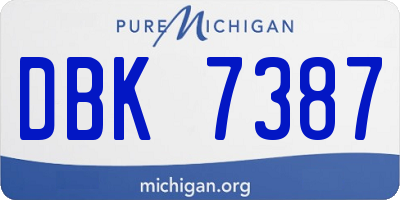MI license plate DBK7387