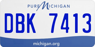 MI license plate DBK7413