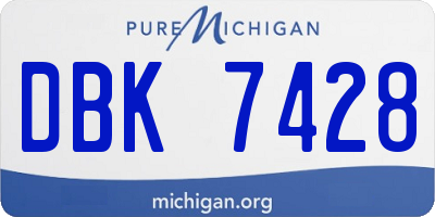MI license plate DBK7428