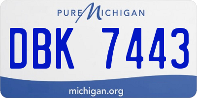 MI license plate DBK7443