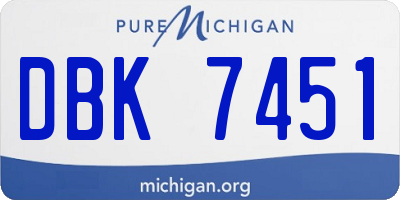 MI license plate DBK7451