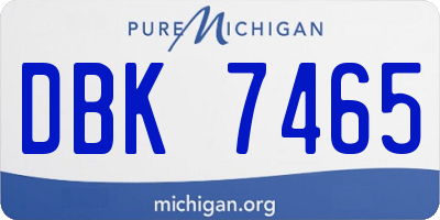 MI license plate DBK7465