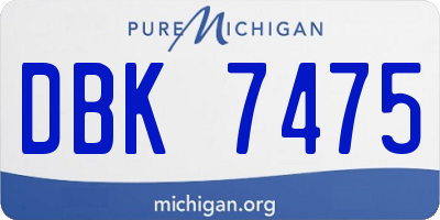 MI license plate DBK7475