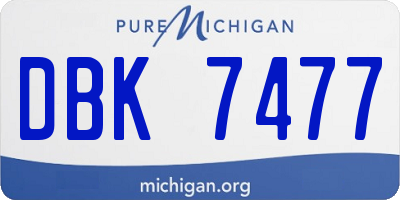 MI license plate DBK7477