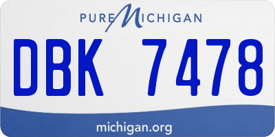 MI license plate DBK7478