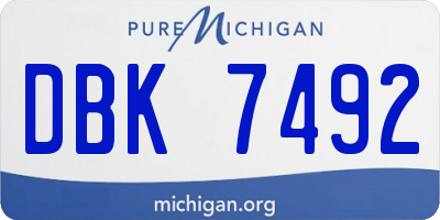MI license plate DBK7492