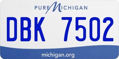 MI license plate DBK7502