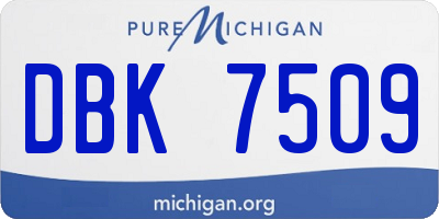 MI license plate DBK7509