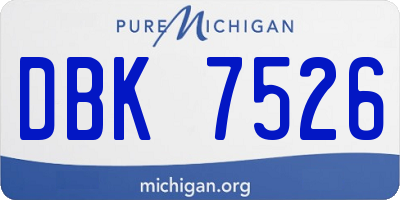 MI license plate DBK7526