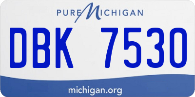 MI license plate DBK7530
