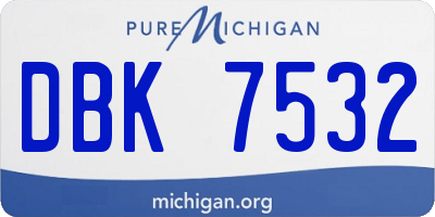 MI license plate DBK7532