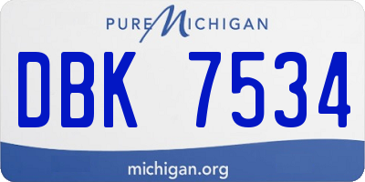 MI license plate DBK7534