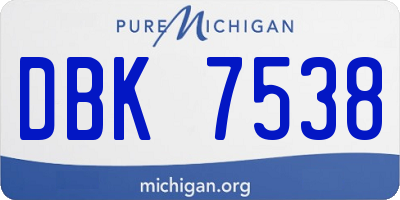 MI license plate DBK7538
