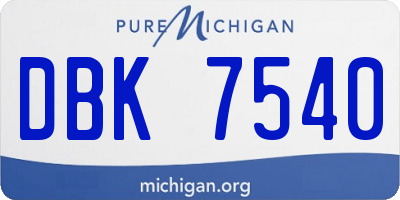 MI license plate DBK7540