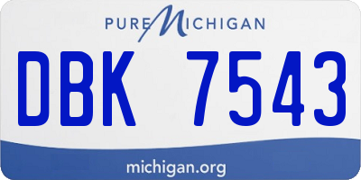 MI license plate DBK7543