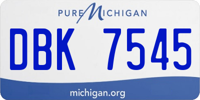 MI license plate DBK7545