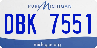 MI license plate DBK7551