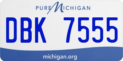 MI license plate DBK7555