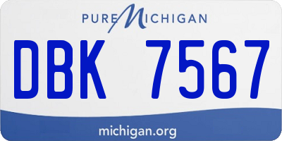MI license plate DBK7567