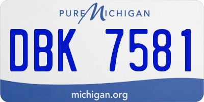 MI license plate DBK7581