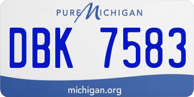 MI license plate DBK7583