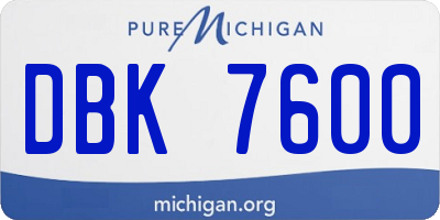 MI license plate DBK7600