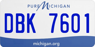 MI license plate DBK7601