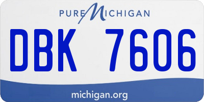 MI license plate DBK7606