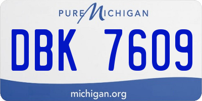 MI license plate DBK7609