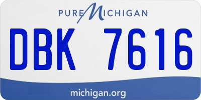 MI license plate DBK7616