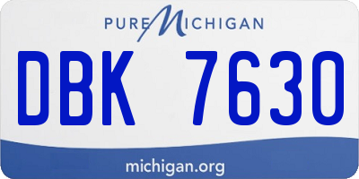 MI license plate DBK7630