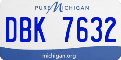 MI license plate DBK7632