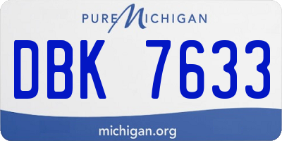 MI license plate DBK7633