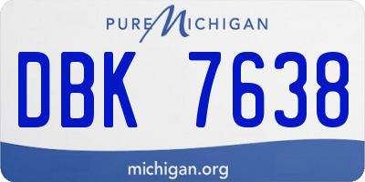 MI license plate DBK7638