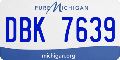 MI license plate DBK7639