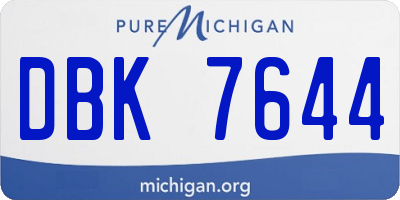 MI license plate DBK7644