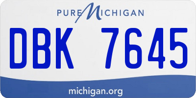 MI license plate DBK7645