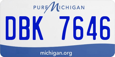 MI license plate DBK7646