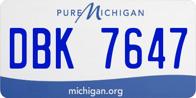 MI license plate DBK7647