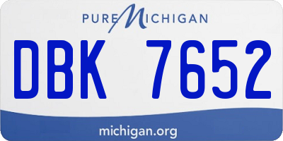 MI license plate DBK7652