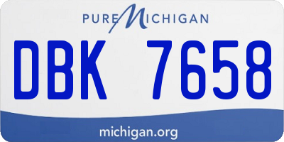 MI license plate DBK7658