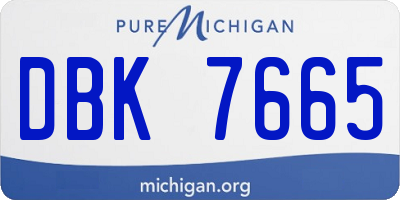 MI license plate DBK7665
