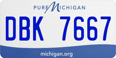 MI license plate DBK7667
